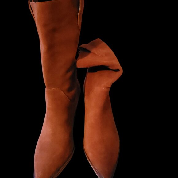 New Steve Madden Cowboy Calf Booties New no box Sz 7 Cognac Brown - Picture 2 of 4